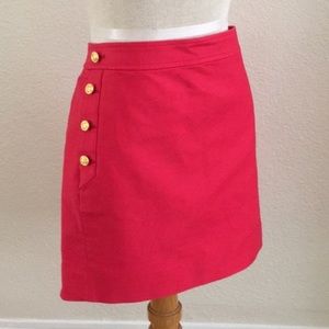 JCrew Sailor Button Mini Skirt Coral/Pink